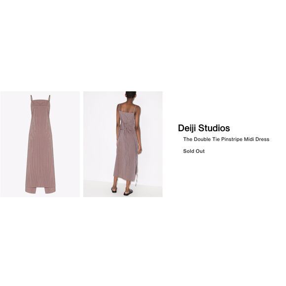 DEIJI STUDIOS The Double Tie Striped Organic Cotton-poplin Wrap Midi Dress S/M - Picture 3 of 12